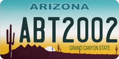 AZ license plate ABT2002