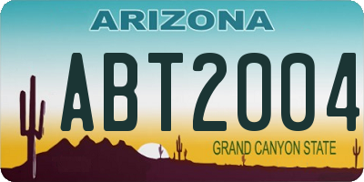 AZ license plate ABT2004