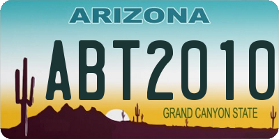 AZ license plate ABT2010