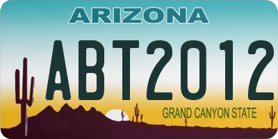 AZ license plate ABT2012