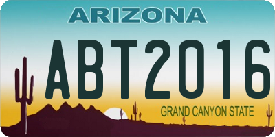 AZ license plate ABT2016
