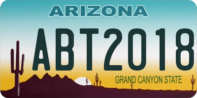 AZ license plate ABT2018