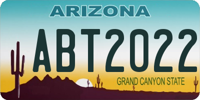 AZ license plate ABT2022