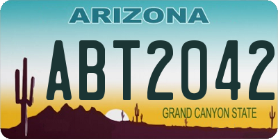 AZ license plate ABT2042