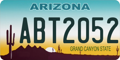 AZ license plate ABT2052