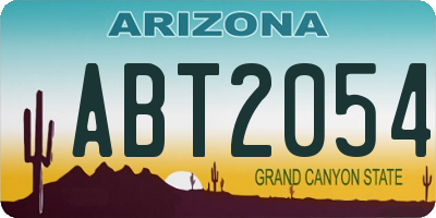 AZ license plate ABT2054