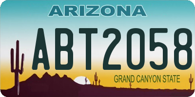 AZ license plate ABT2058
