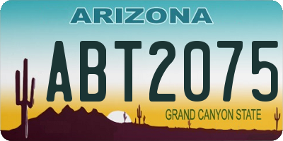AZ license plate ABT2075