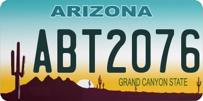 AZ license plate ABT2076