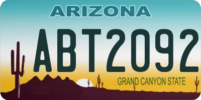 AZ license plate ABT2092