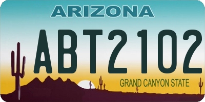 AZ license plate ABT2102
