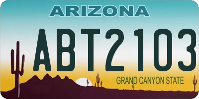 AZ license plate ABT2103