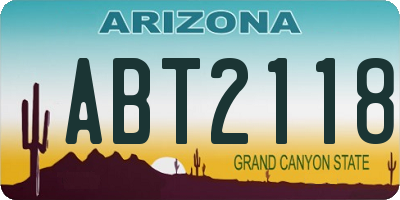 AZ license plate ABT2118