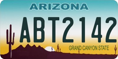 AZ license plate ABT2142