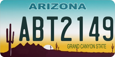 AZ license plate ABT2149