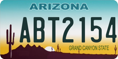 AZ license plate ABT2154