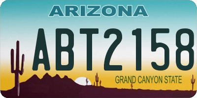 AZ license plate ABT2158