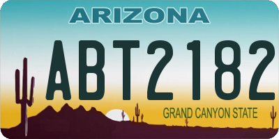 AZ license plate ABT2182