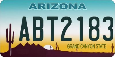 AZ license plate ABT2183