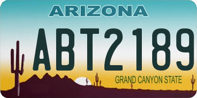 AZ license plate ABT2189