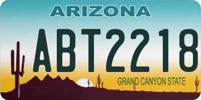 AZ license plate ABT2218