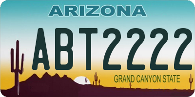 AZ license plate ABT2222