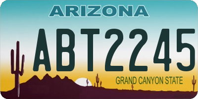 AZ license plate ABT2245