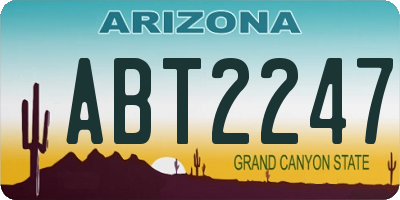 AZ license plate ABT2247