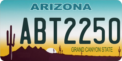 AZ license plate ABT2250