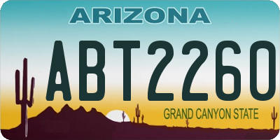 AZ license plate ABT2260