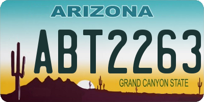 AZ license plate ABT2263