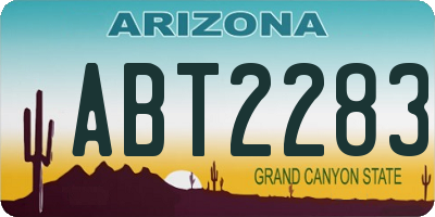 AZ license plate ABT2283