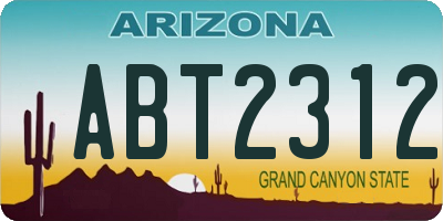 AZ license plate ABT2312