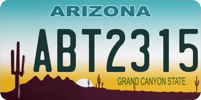 AZ license plate ABT2315
