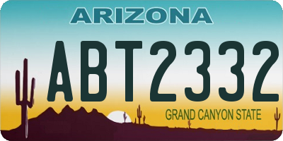 AZ license plate ABT2332