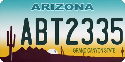AZ license plate ABT2335