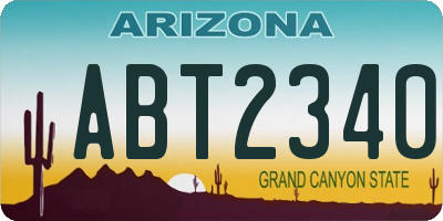 AZ license plate ABT2340