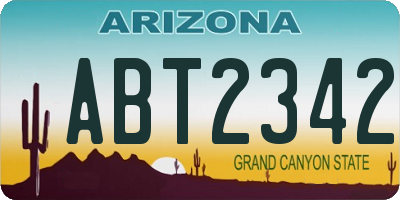 AZ license plate ABT2342