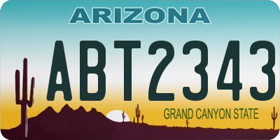 AZ license plate ABT2343