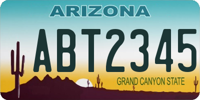 AZ license plate ABT2345