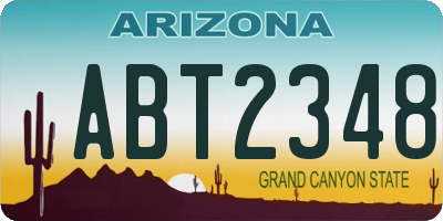 AZ license plate ABT2348