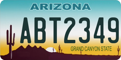 AZ license plate ABT2349