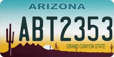 AZ license plate ABT2353