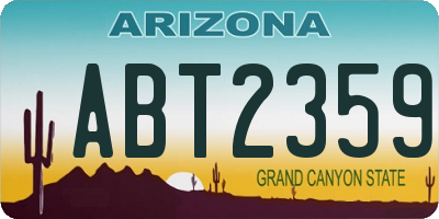 AZ license plate ABT2359