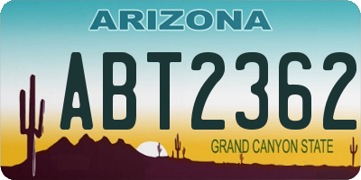 AZ license plate ABT2362
