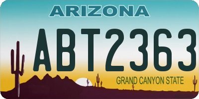 AZ license plate ABT2363