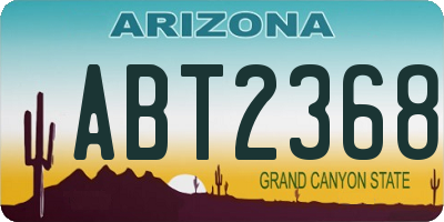 AZ license plate ABT2368