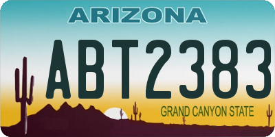 AZ license plate ABT2383