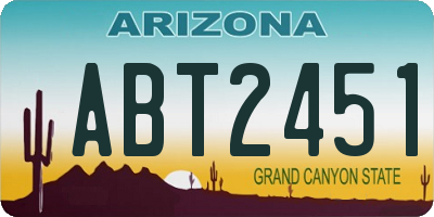 AZ license plate ABT2451
