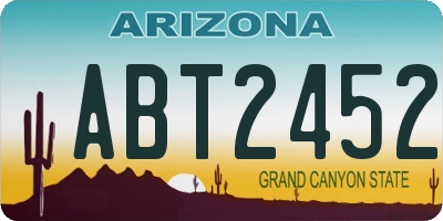 AZ license plate ABT2452